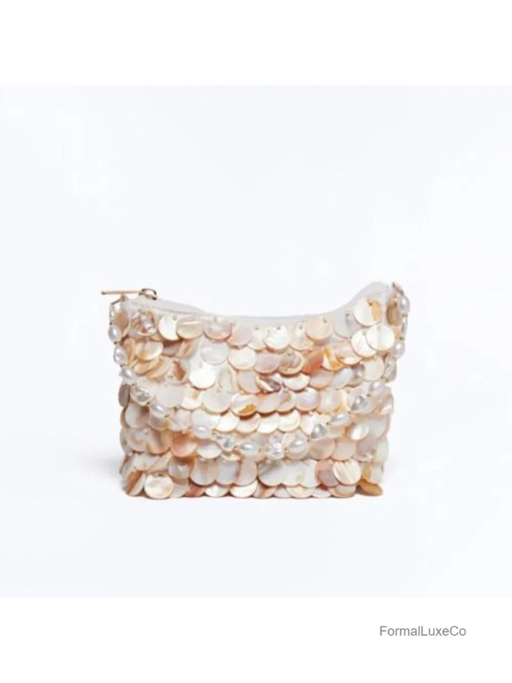 Handmade Shell Beaded Clutch Purse Women Luxury Top Handle Evening Handbag